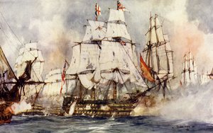 Sejren ved Trafalgar. Nelsons flagskib nær Santissima Trinidad